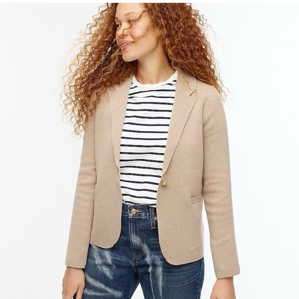 J Crew Tan sweater blazer - brand new with tags!